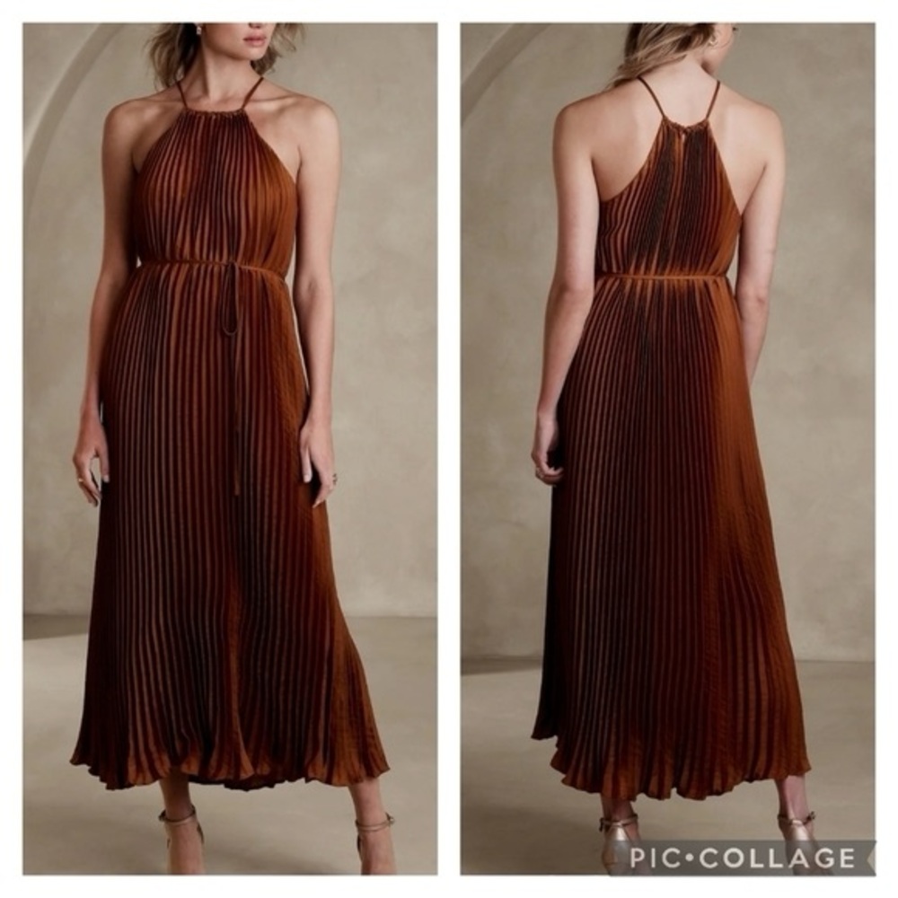 Banana Republic Pleated Halter Dress